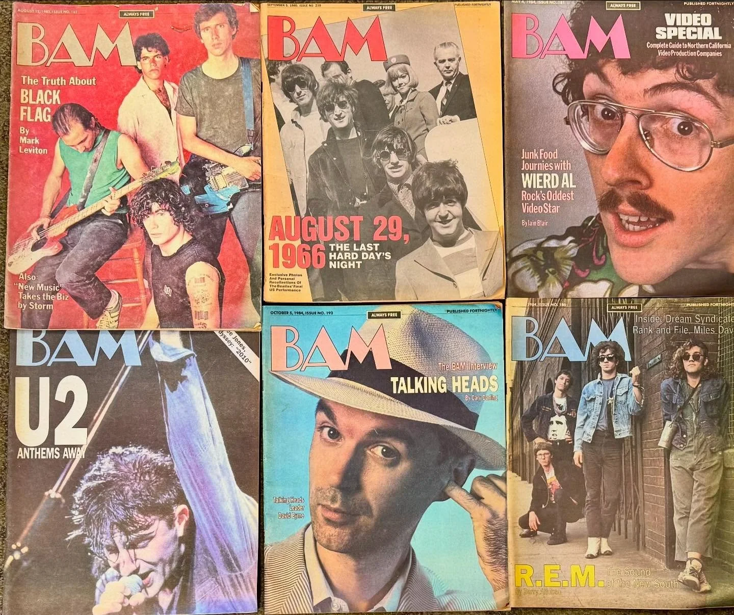 Cool Items of the Day: swipe to see the great insides of these early 80&rsquo;s BAM magazines! We have others too. What a great fun mag. Great ads too for a very early GNR club gig to a Terminator full page movie ad. The store is open 11 to 6 come on