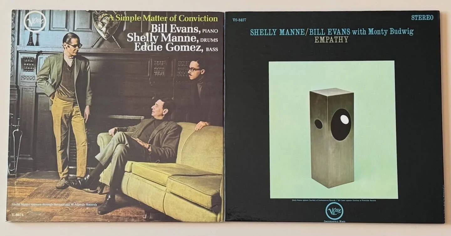 Jazz Records of the Day: both super clean originals!! the store is open today 11 to 6 come on in.

#billevans #pianotrio #ververecords #rarejazz #jazzrecords