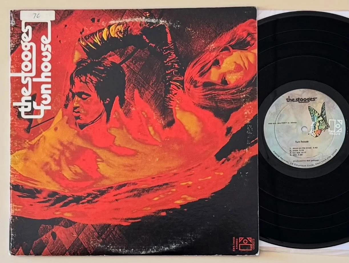 Record of the Day: rare original with super rare minty vinyl wow!!!! AND a promo stamp on the top right of the front cover, swipe for a close up. The store is open 11 to 6 come on in!

#thestooges #iggyandthestooges #iggypop #funhouse #rarerecords