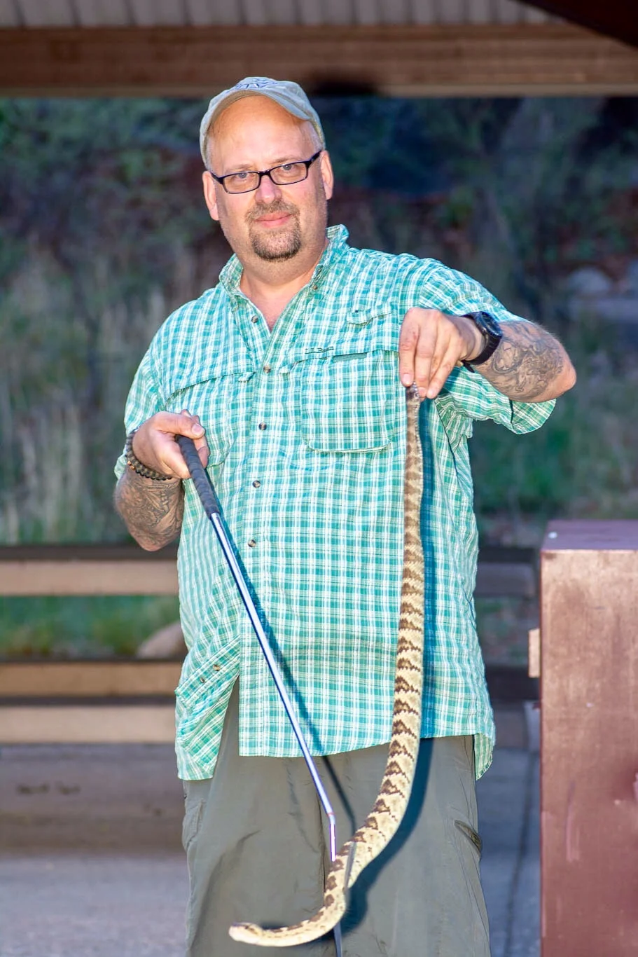 Me and a Western Black-tailed Rattlesnake ( Crotalus molossus )