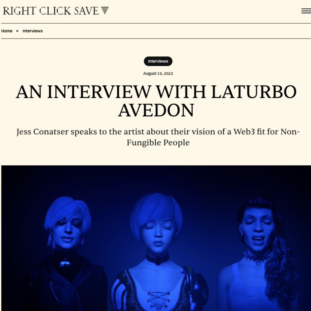 Right Click Save Artist Interview