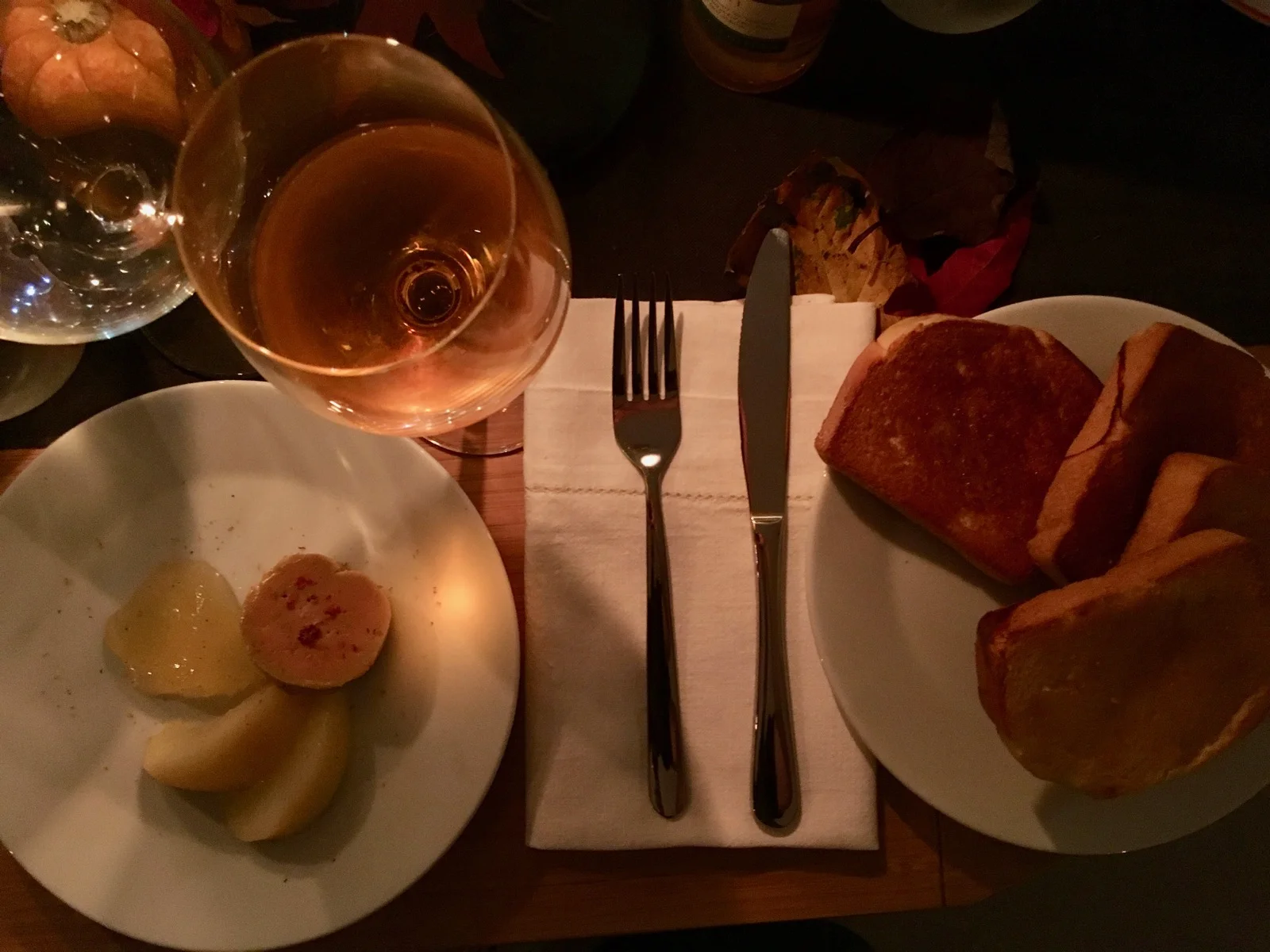 Foie gras duck liver with pear, brioche and Once Upon a Tree Pear ice wine