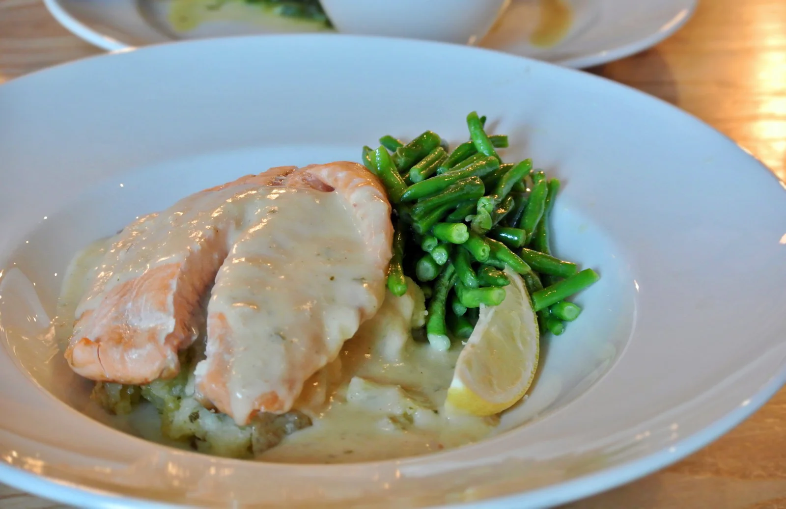 Oldbury Cookhouse and Pub Salmon with Prosecco sauce - Christmas Menu