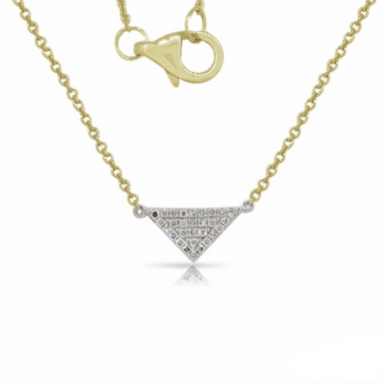   11005N  - 0.08 ct Set In 14K Yellow Gold Necklace. 