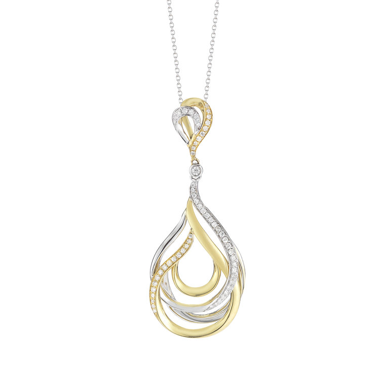   EDKP105  - 0.37 ct Set In A 14K Yellow Necklace. 