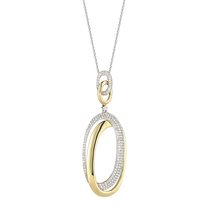   EP01487  - 0.88 ct Set In A 14K Yellow Gold Necklace. 