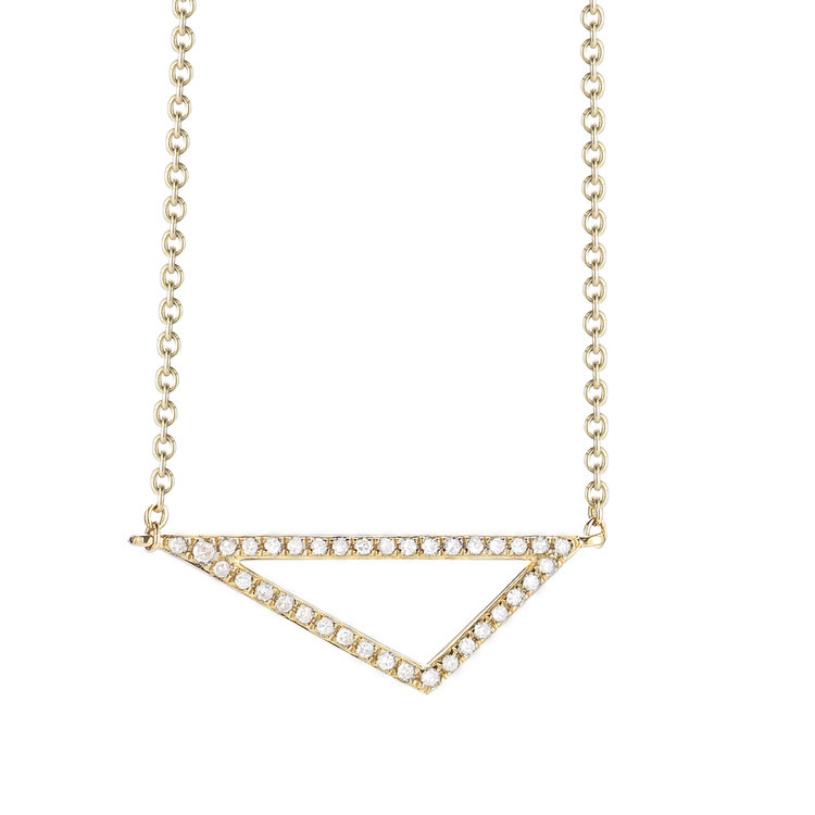   N11057  - 0.11 ct Set In A 14K Yellow Gold Necklace. 