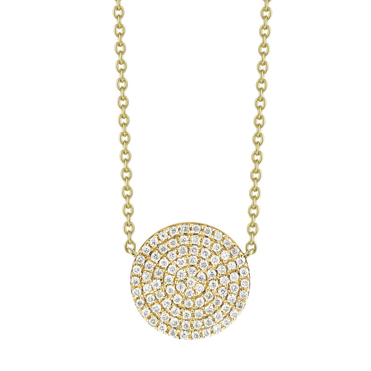   N11067  - 0.27 ct Set In A 14K Yellow Gold Necklace. 