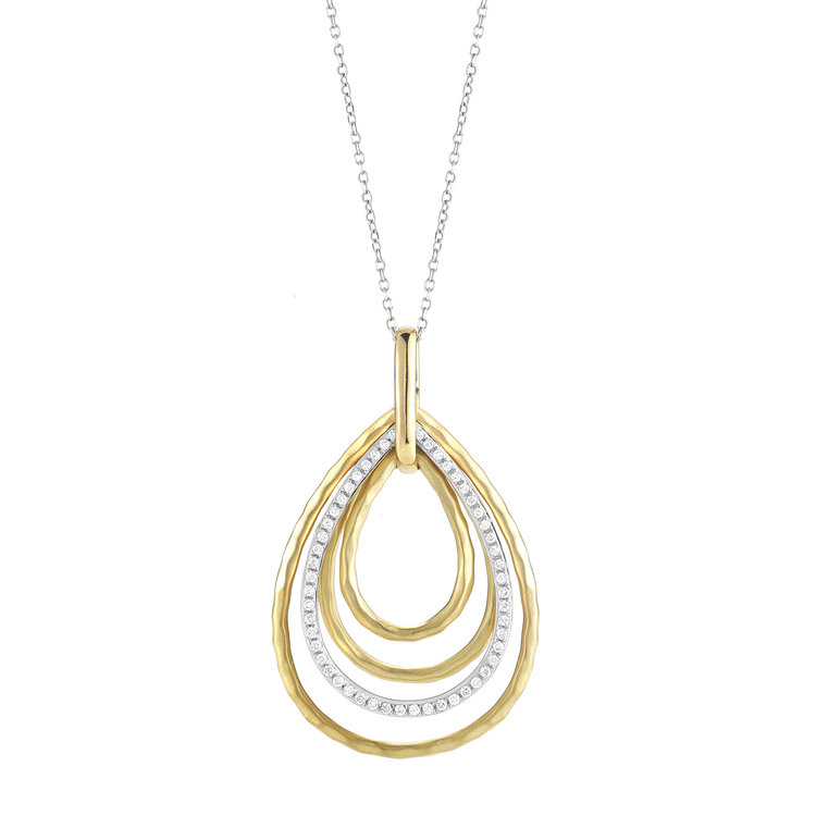   P12802  - 0.20 ct Set In A 14K Yellow Gold Necklace. 