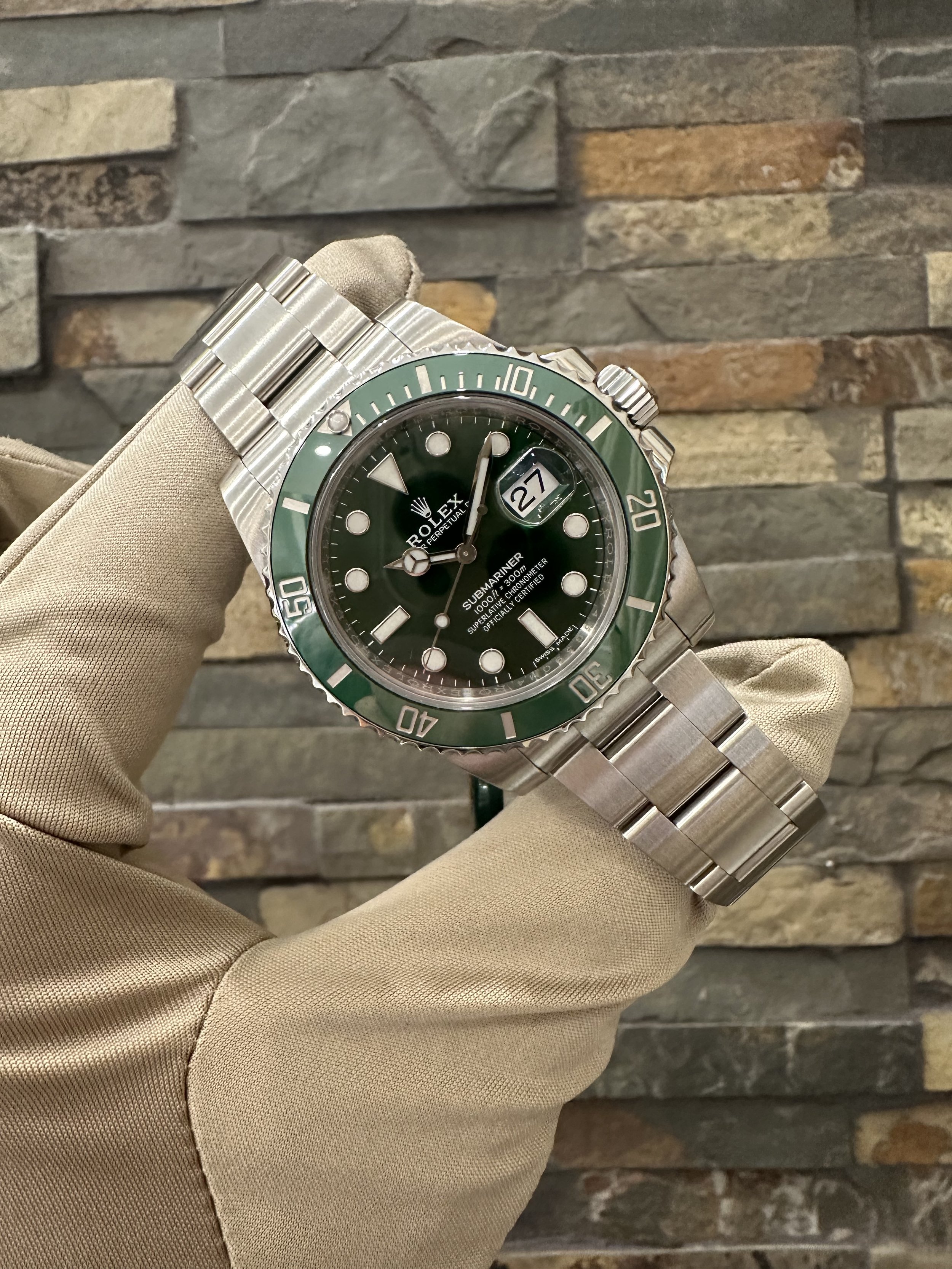 2018 Hulk Submariner REF #116610LV with box and papers. Call or stop by our shop