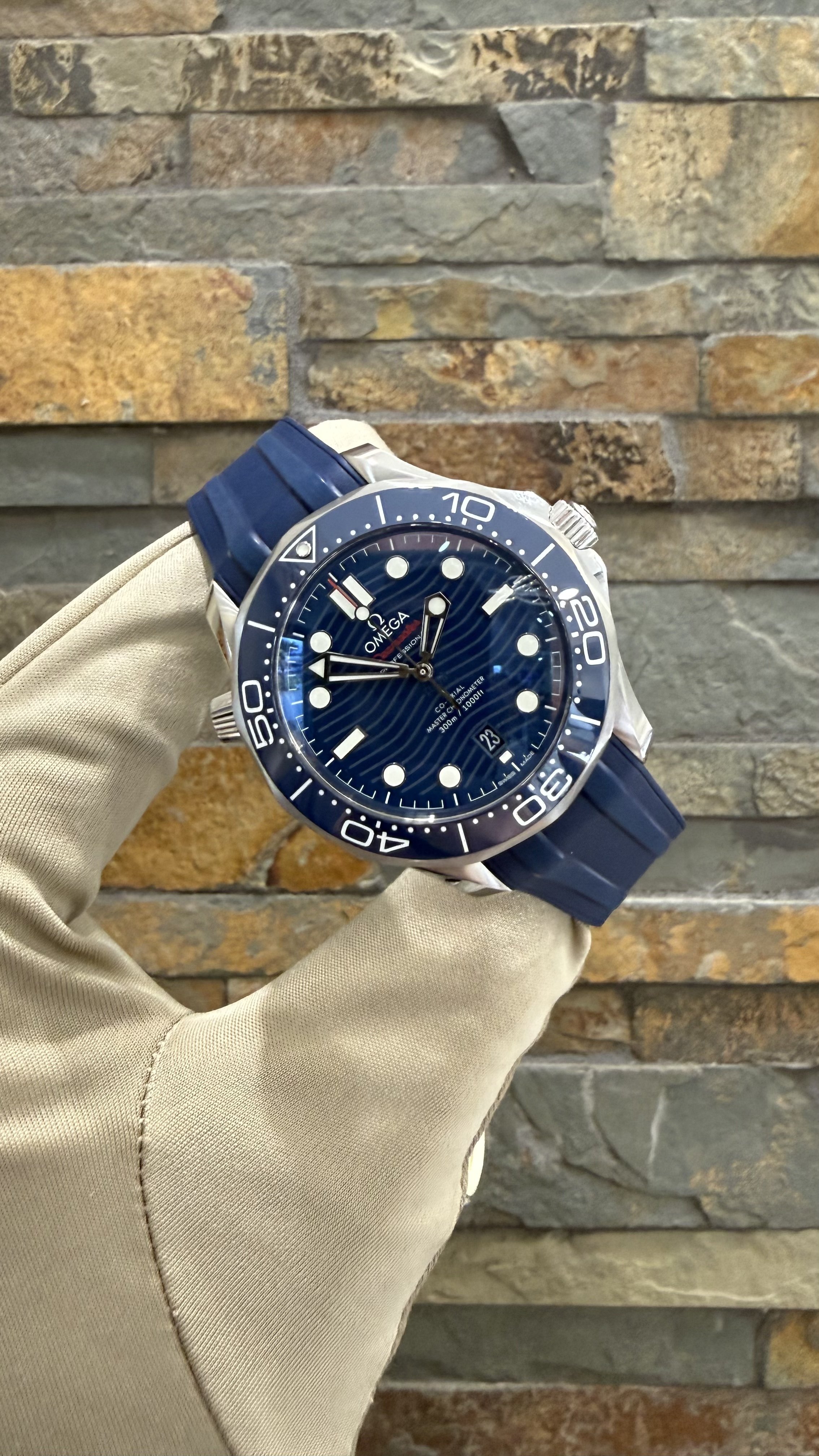 2025 Omega Blue SMP300 REF #210.32.42.20.03.001 with box and papers. Call or stop by our shop