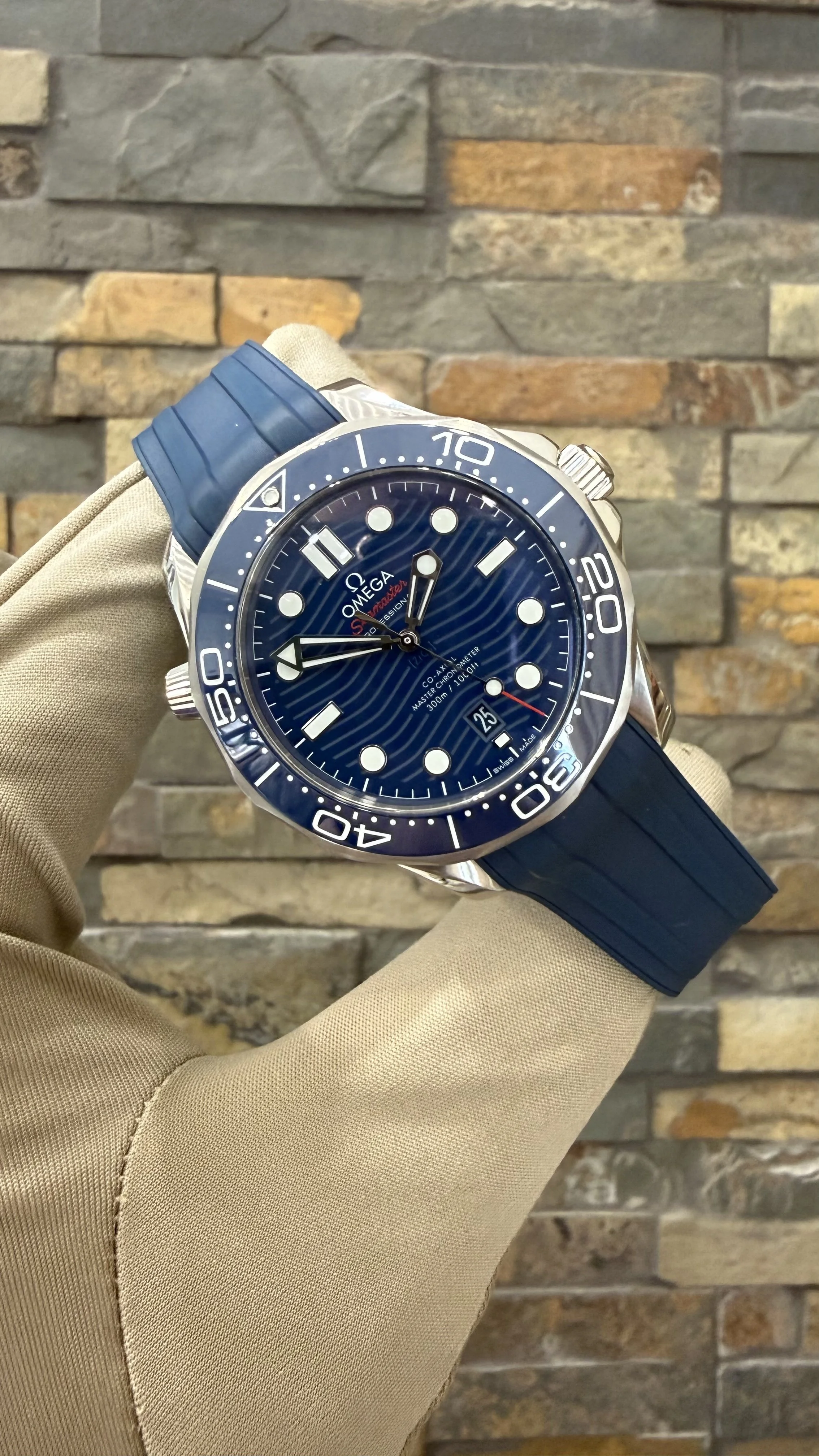 2023 Blue/Blue Omega SMP300 REF #210.32.42.20.03.001 with box and papers. Call or stop by our shop