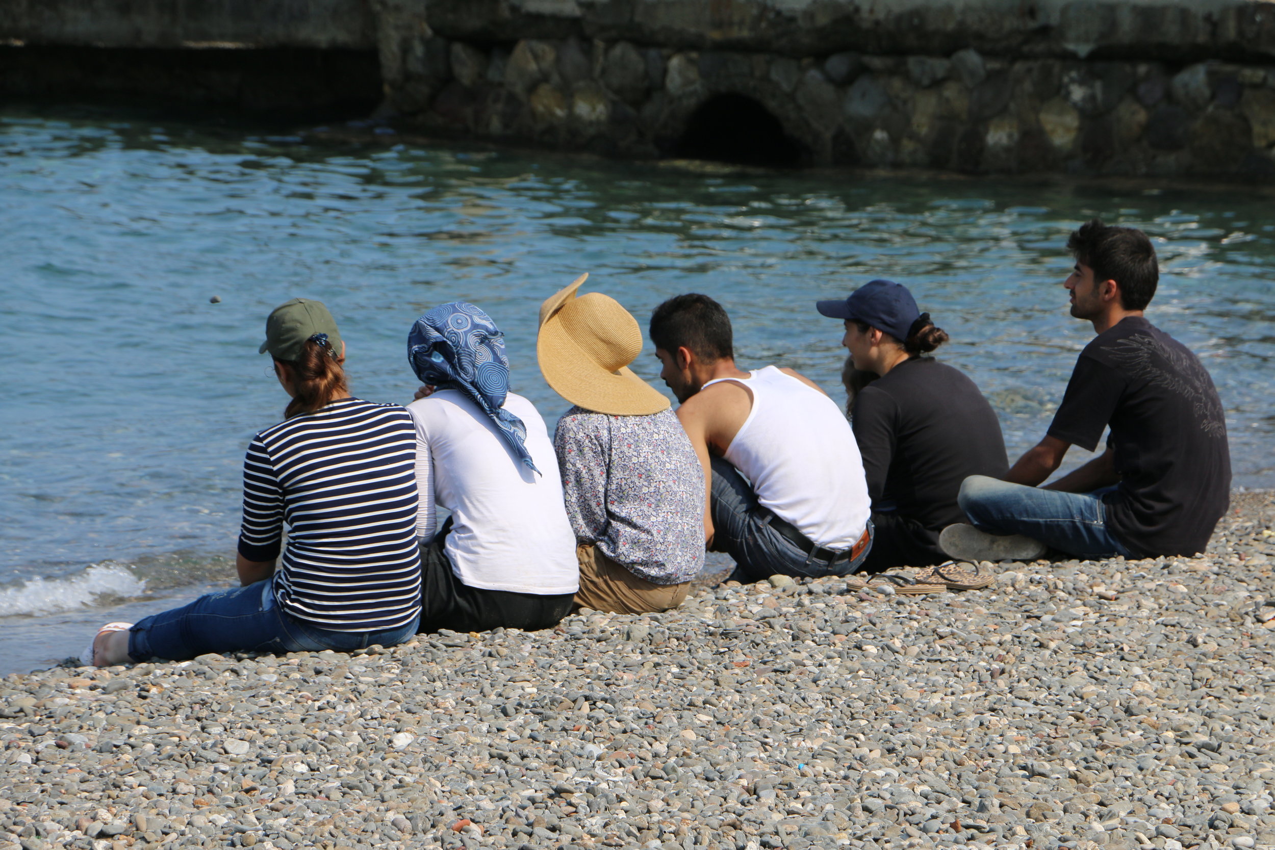 Refugees Looking Back at the Coast of Turkey - Kos Island