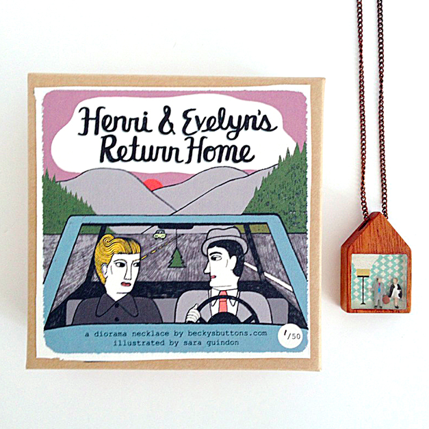 “Henri & Evelyn's Return Home” Diorama Necklace