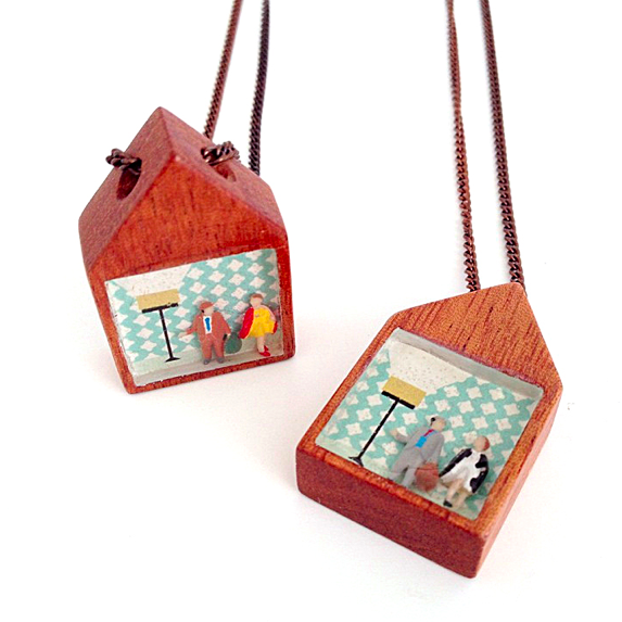 “Henri & Evelyn's Return Home” Diorama Necklace