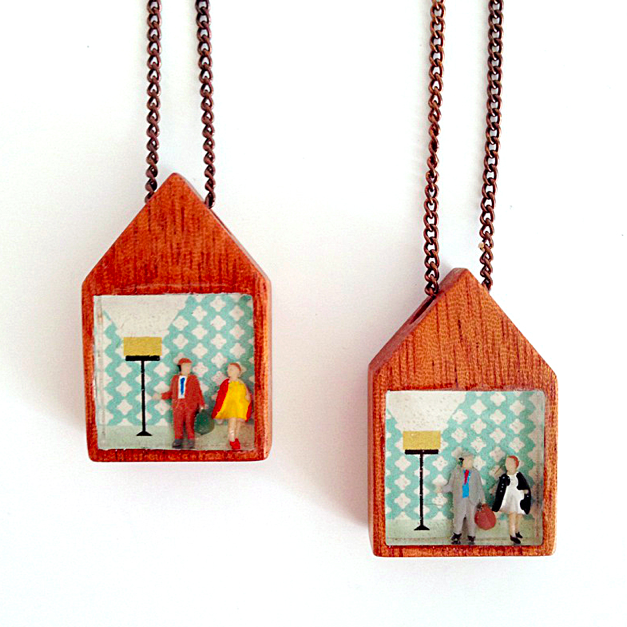 “Henri & Evelyn's Return Home” Diorama Necklace