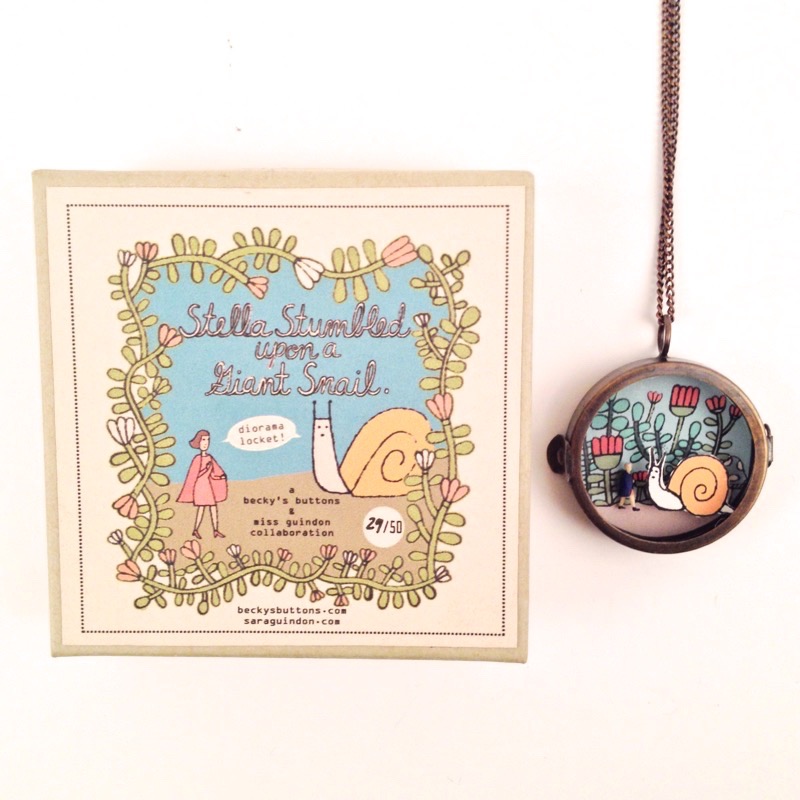 "Stella Stumbled Upon a Giant Snail" Diorama Locket