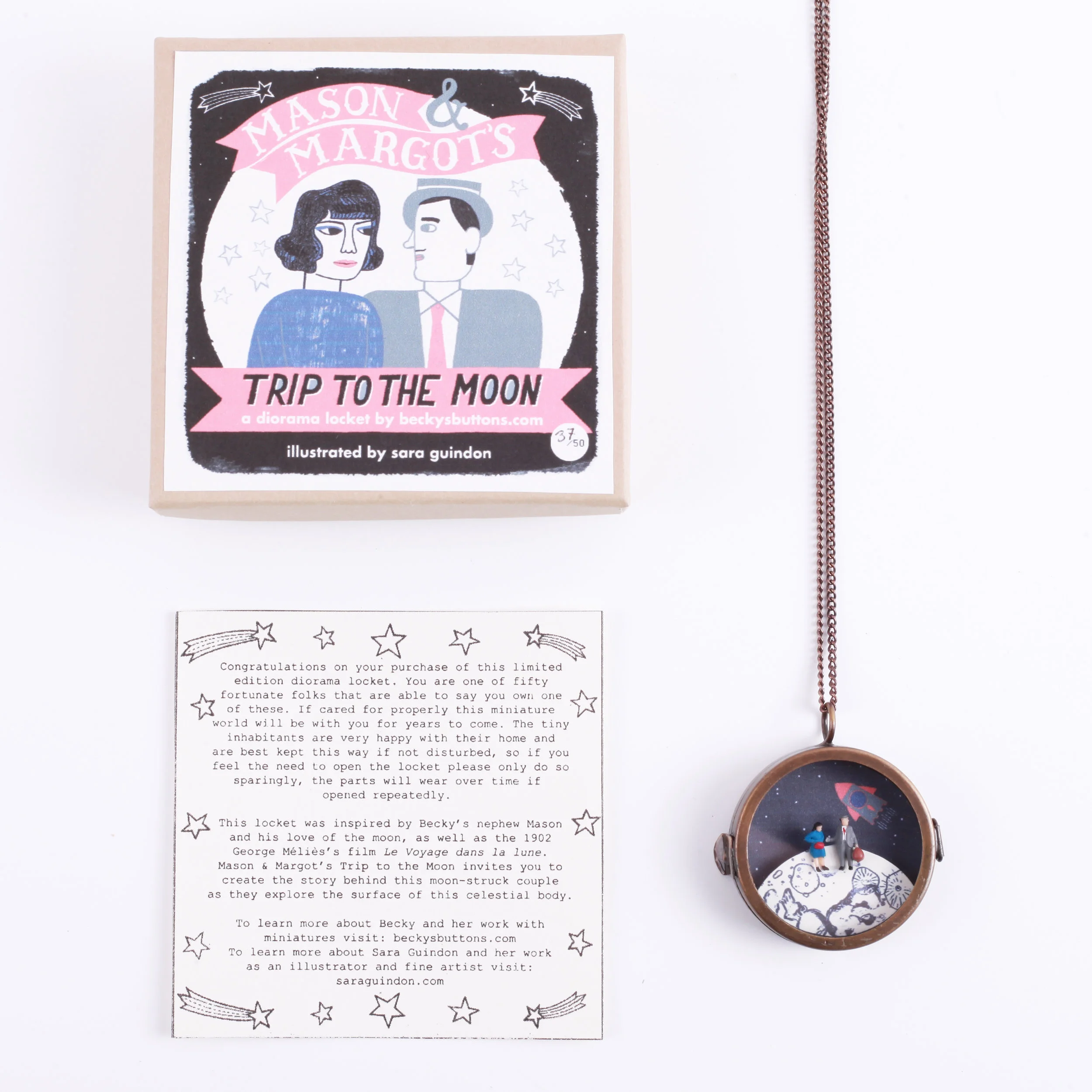 "Mason & Margot's Trip to the Moon" Diorama Locket