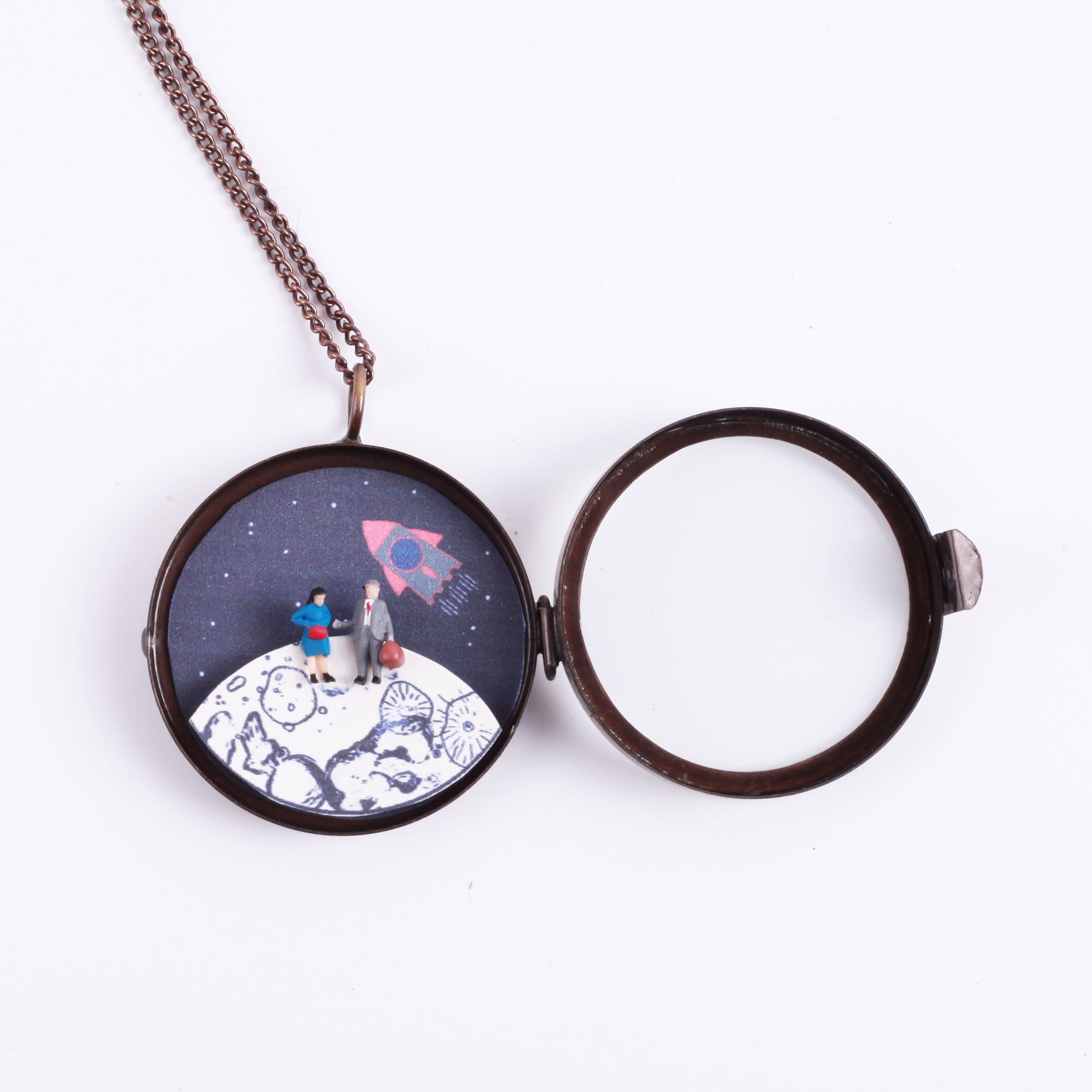 "Mason & Margot's Trip to the Moon" Diorama Locket 