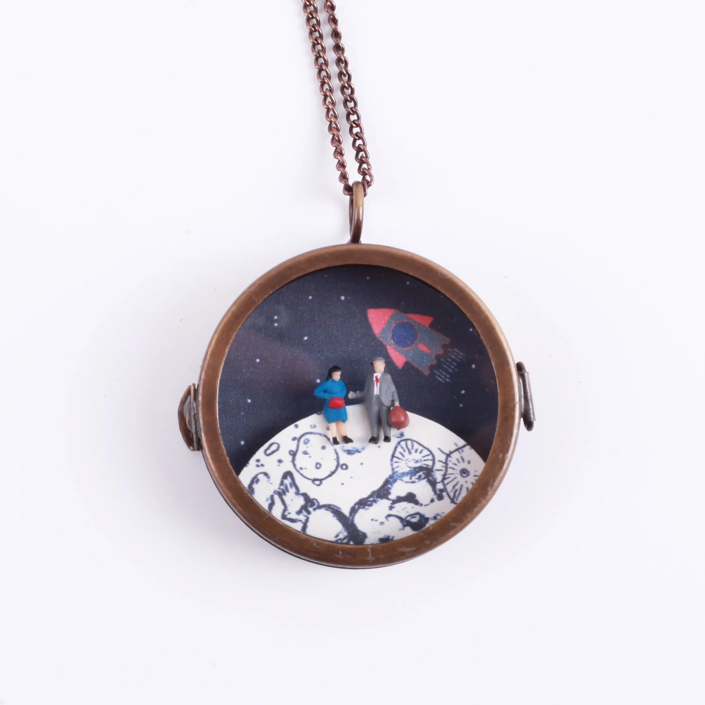 "Mason & Margot's Trip to the Moon" Diorama Locket