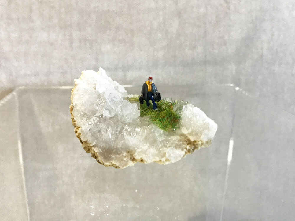 Mini Mossy Selenite Diorama - Hiker — Becky Wareing Steele