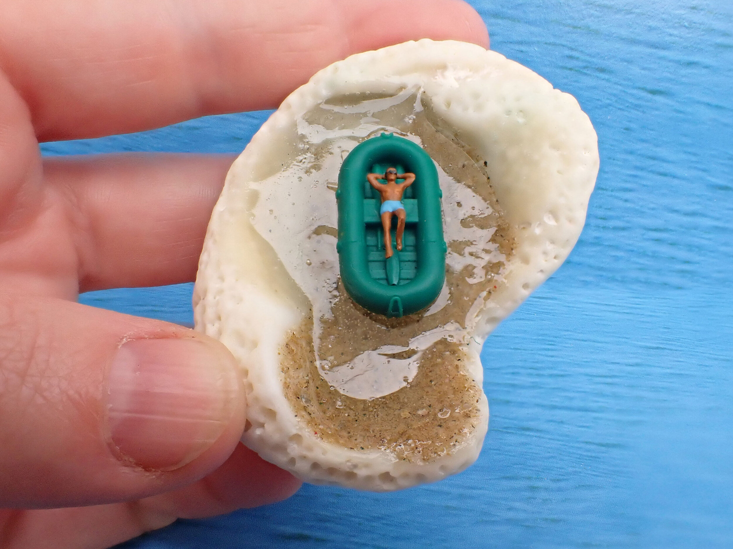 Green-Raft-Blue-Trunks_Miniature-Sculpture_Becky-Wareing-Steele_5_web.jpg