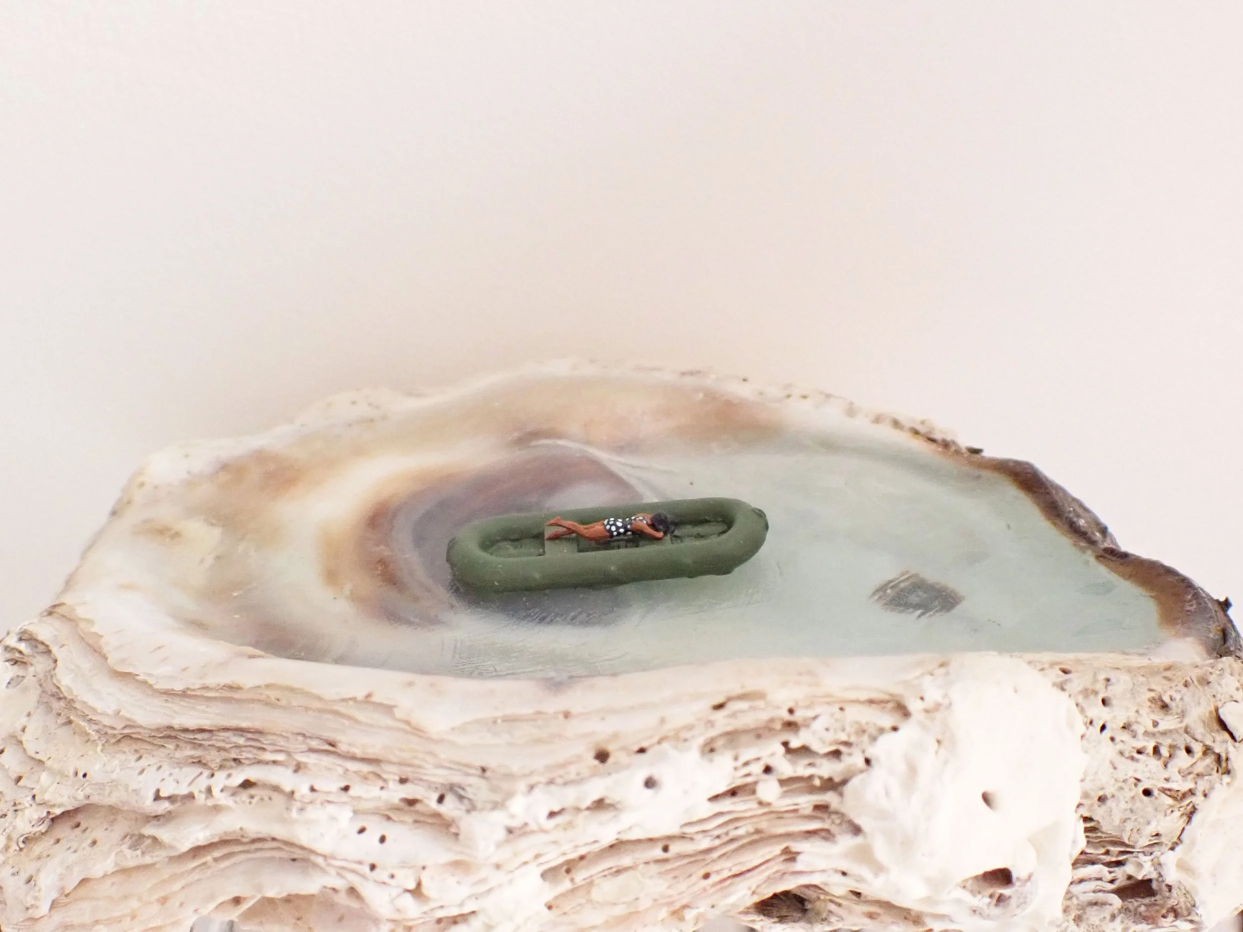 Becky-Wareing-Steele_Seashell-Diorama_Woman-Laying-on-a-Green-Raft_4_web.jpg