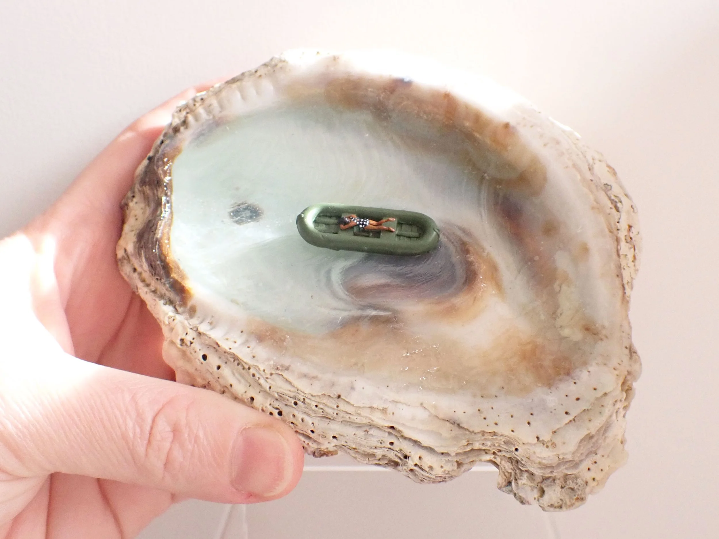Becky-Wareing-Steele_Seashell-Diorama_Woman-Laying-on-a-Green-Raft_9_web.jpg
