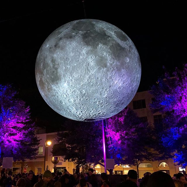 Bull Moon Rising over downtown Durham this eve