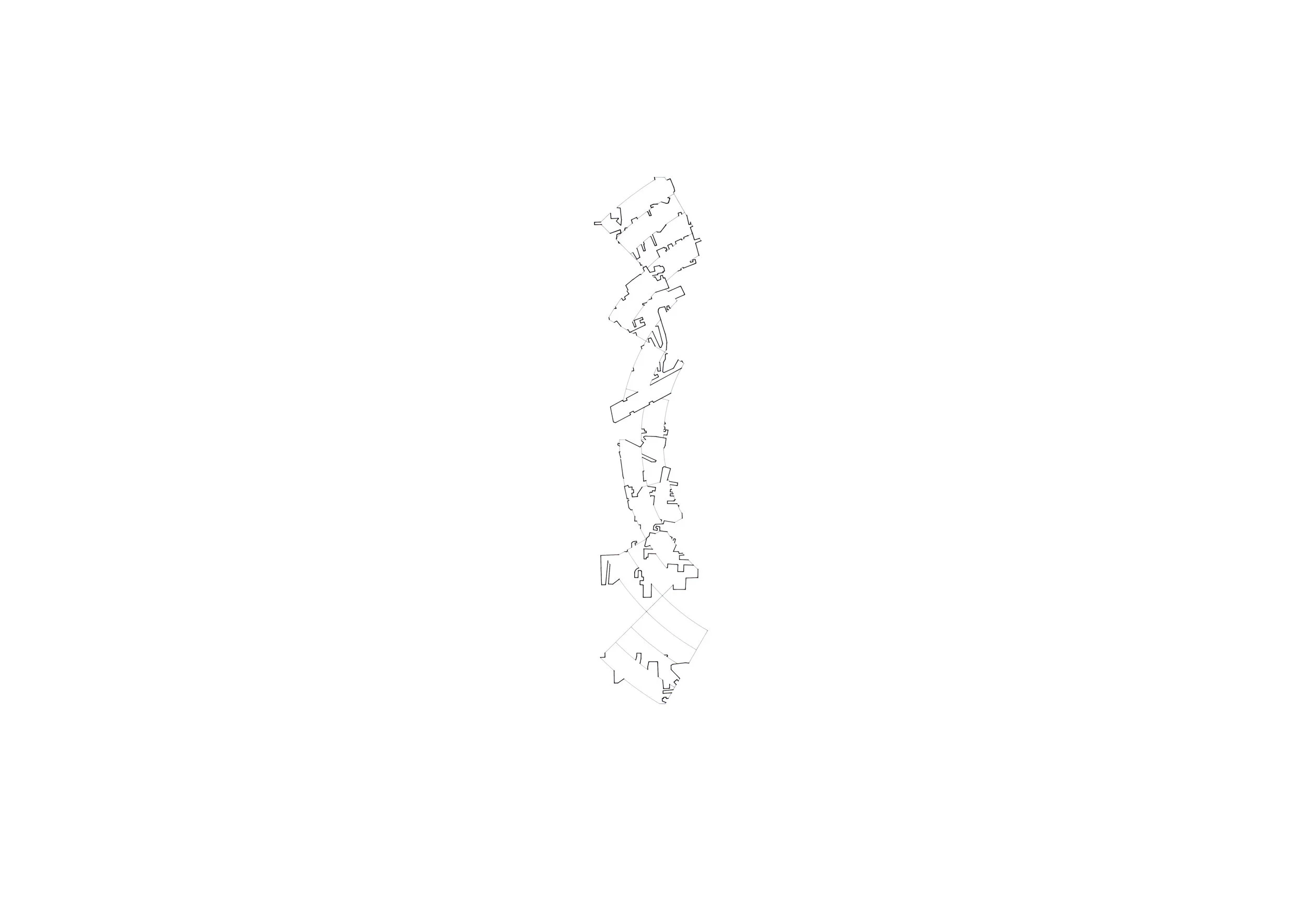 A Straight Line 2 (2017) - 841 x 594mm, ink on layered film, hand drawn