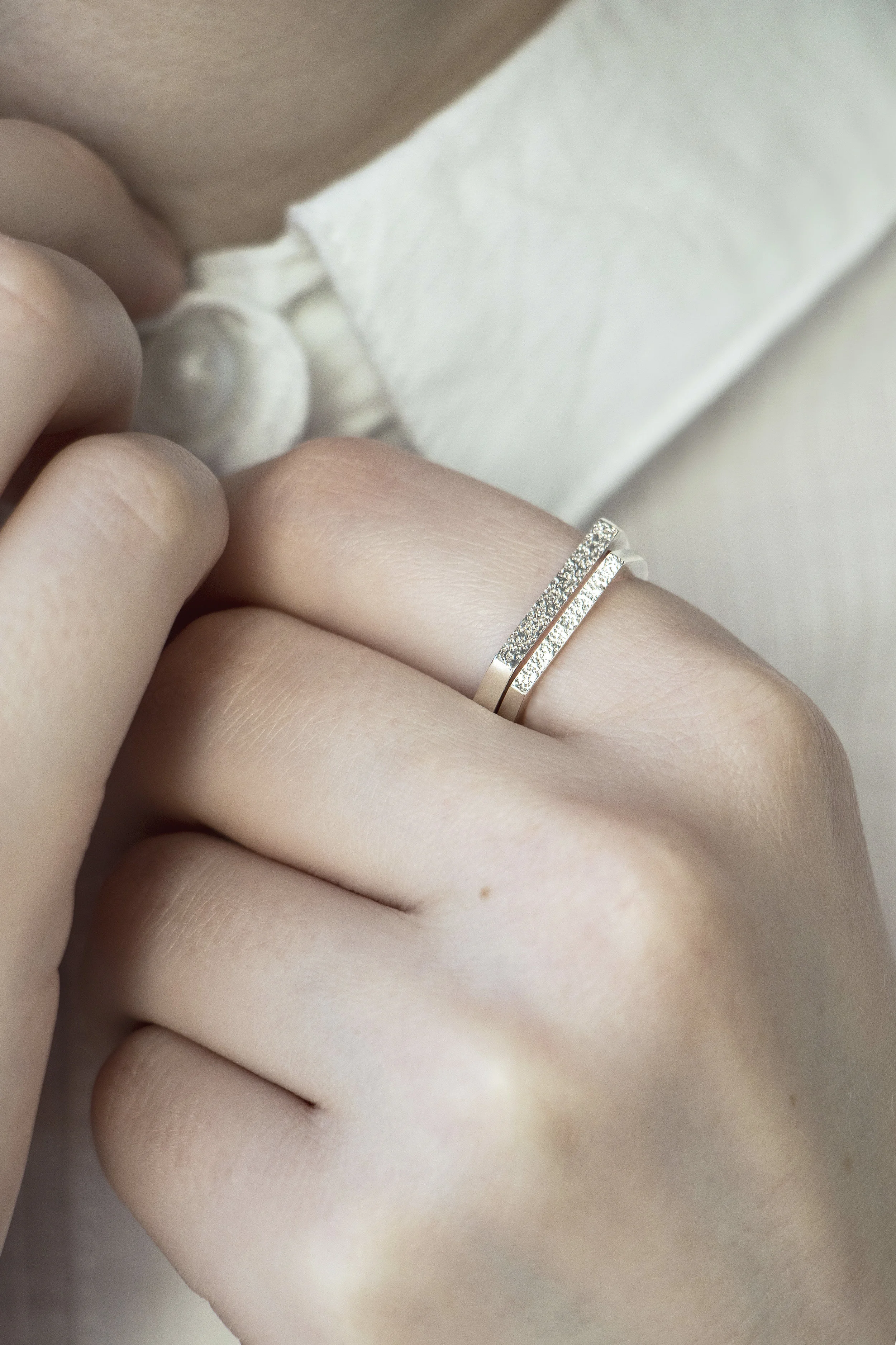 Sterling Silver 'Granite' Rings