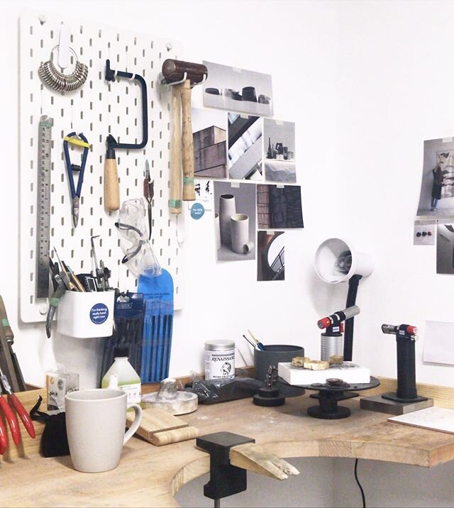#MarchMeettheMaker Day 10 - #AuthenticSpace
Here&rsquo;s an authentic picture of my bench space on an average studio day. Yes, I know I&rsquo;m not in the norm with this but yes, I am generally quite tidy even whilst working and this is about as mess