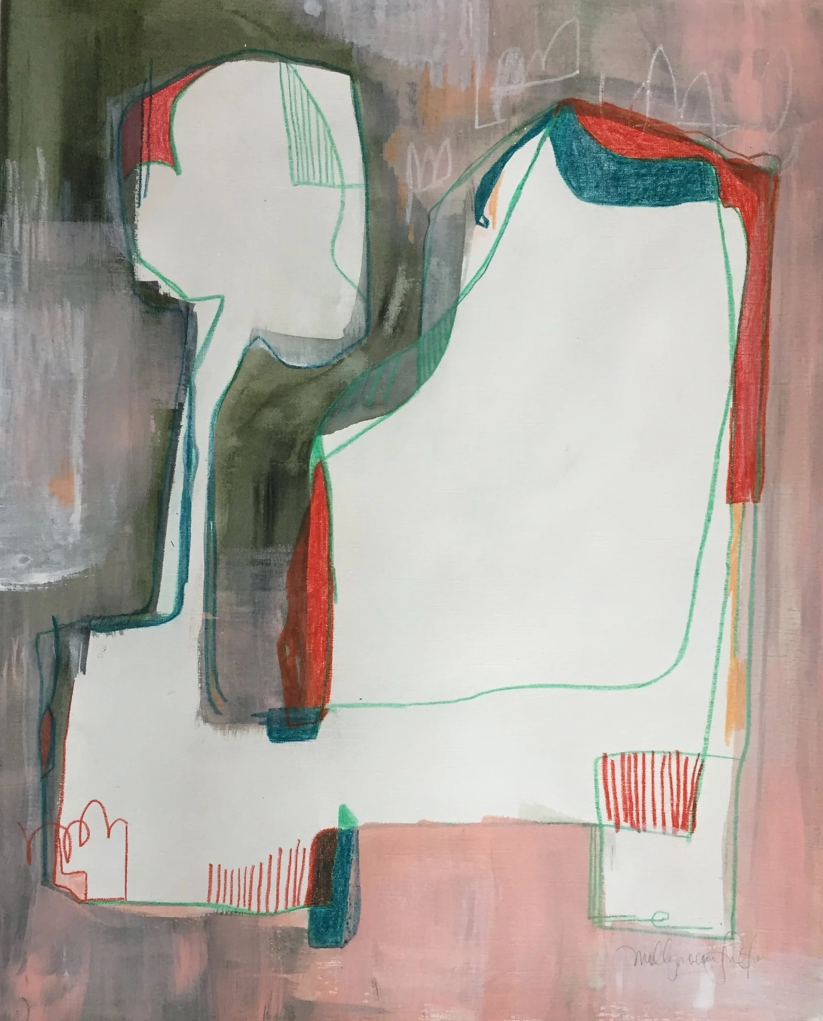 Landscape 2, mixed media on paper, 16x20, -100