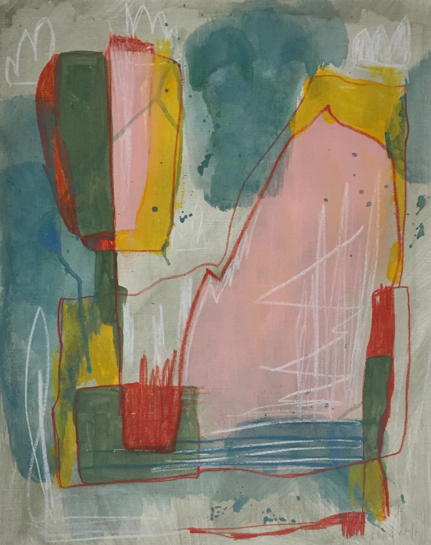 Landscape 1, mixed media on paper, 16x20