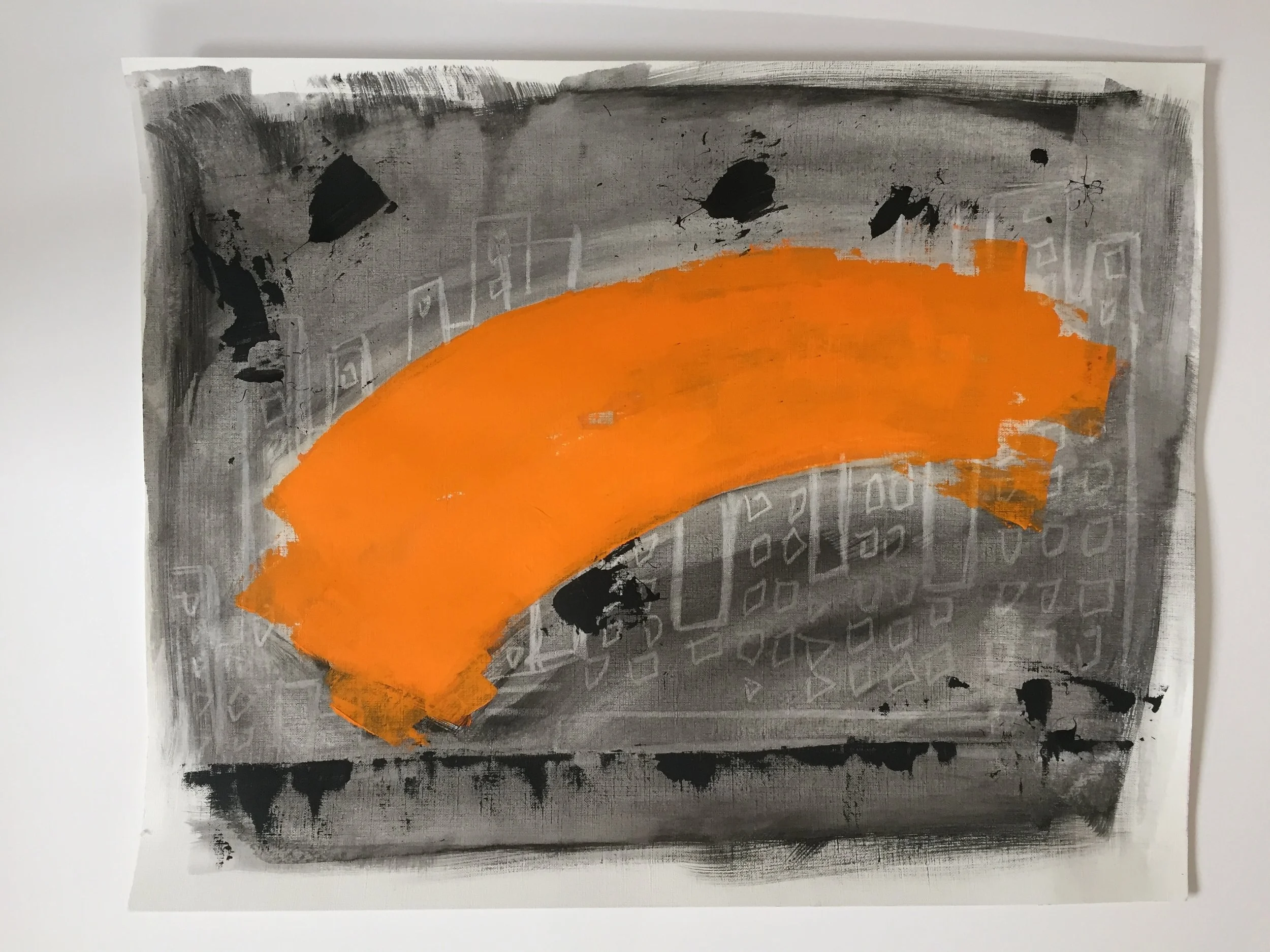 Not Just a Cityscape 2, mixed media on paper, 16x20, 80