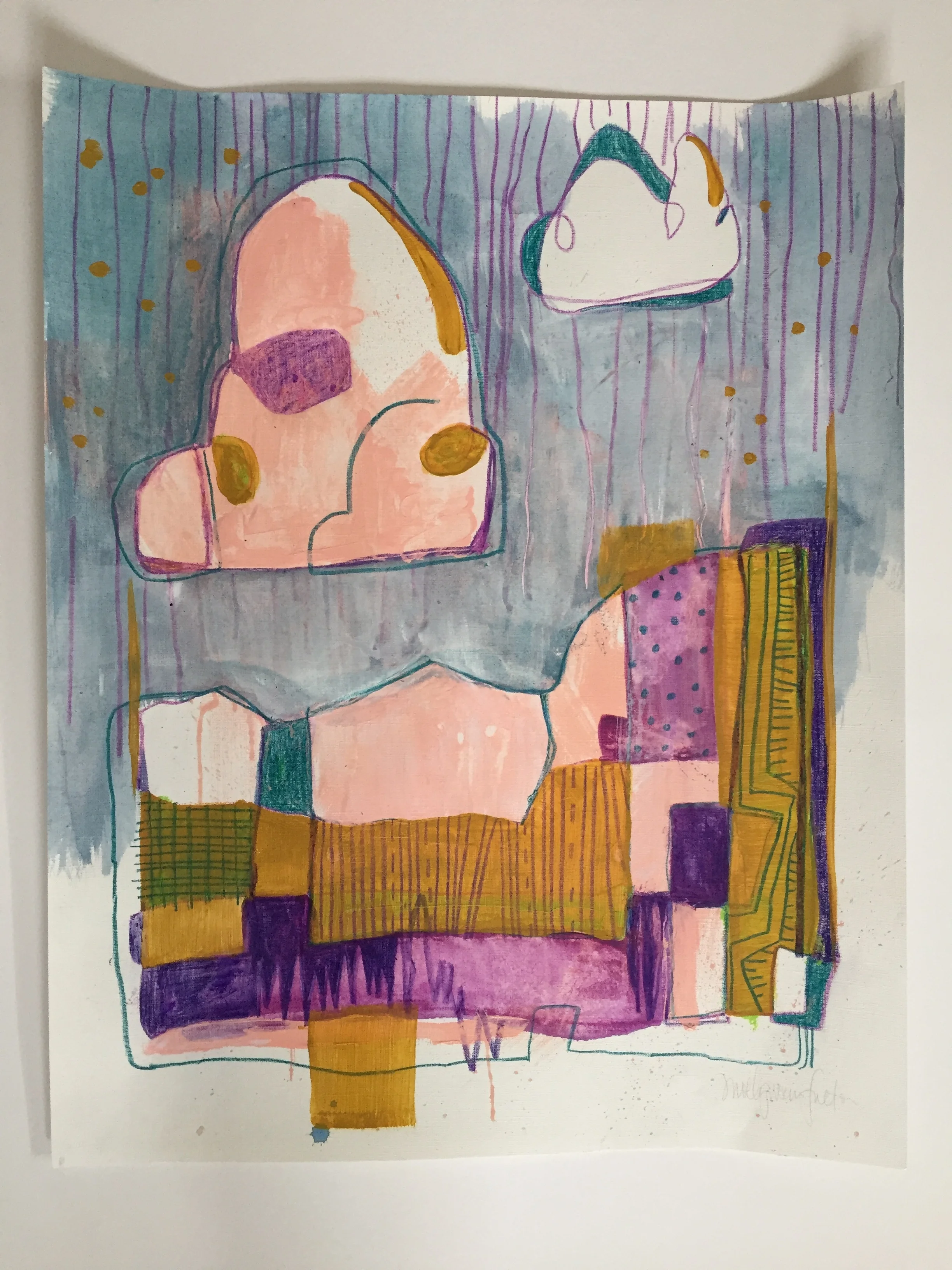 Landscape 3, mixed media on paper, 16x20, -80