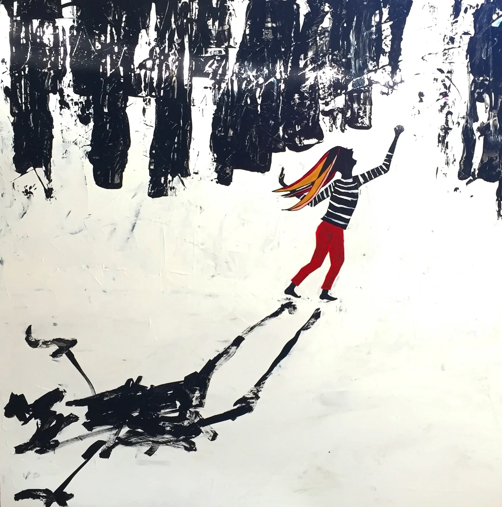 My Protector, acrylic on clapboard, 30x30, sold
