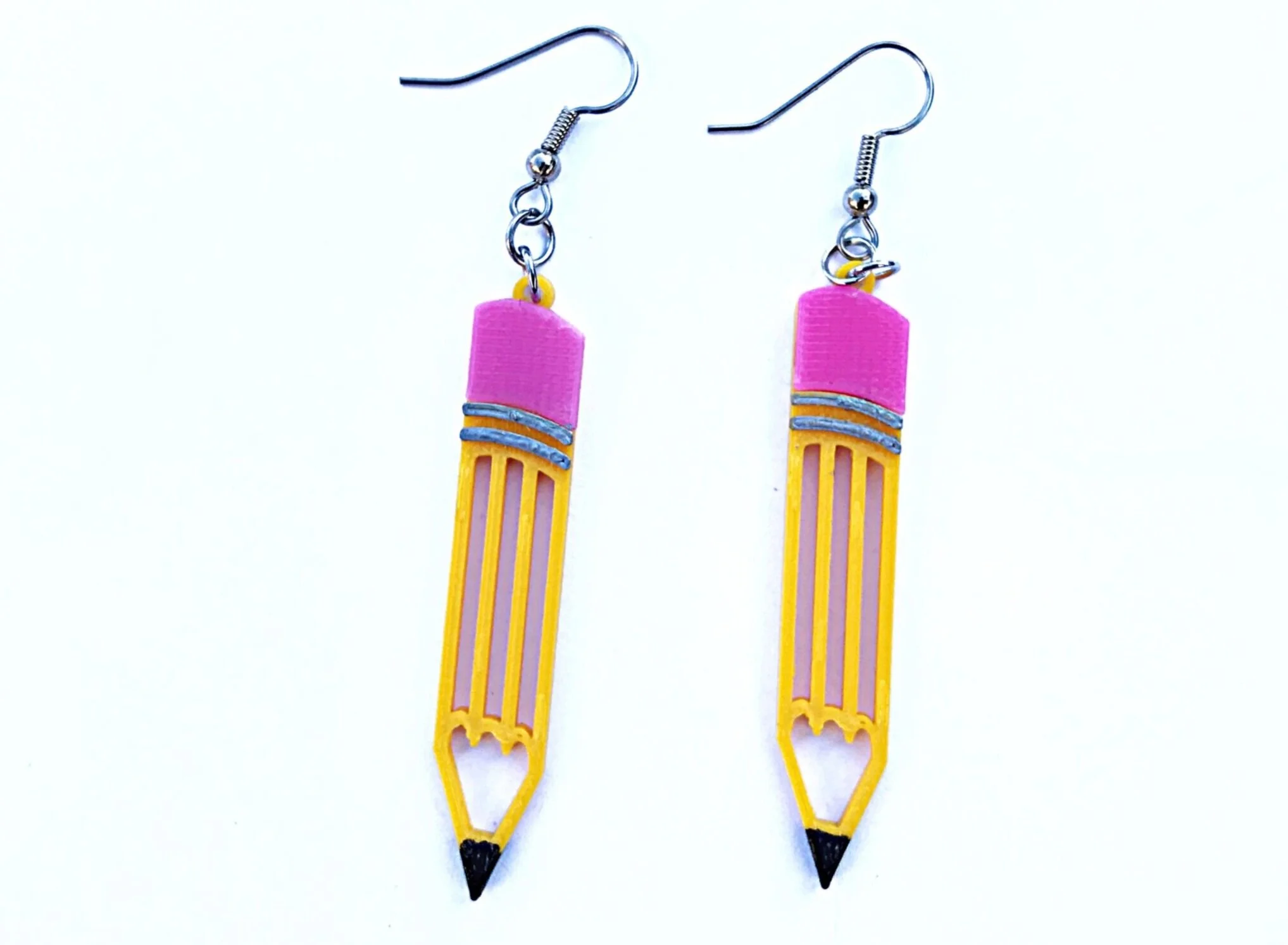 Pencil Earrings Shop 3D Printed Earrings Winter Hill Jewelry