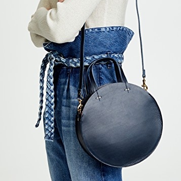 Clare V, Bags, Clare V Petit Alistair Circle Leather Bag In Black With  Strap