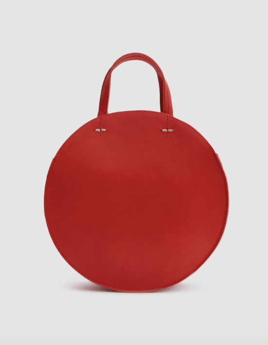Clare V. Circle Round Circular Leather Bag Handbag Shoulder Bag