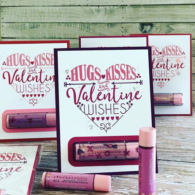 The perfect Valentine for a sweetheart, child, BFF, or teacher!  Hugs, kisses, and valentine wishes complete with lip balm!! &hearts;️💋💄 #simonsaysstamp #mtfstamps #stampinup #paperpumpkin