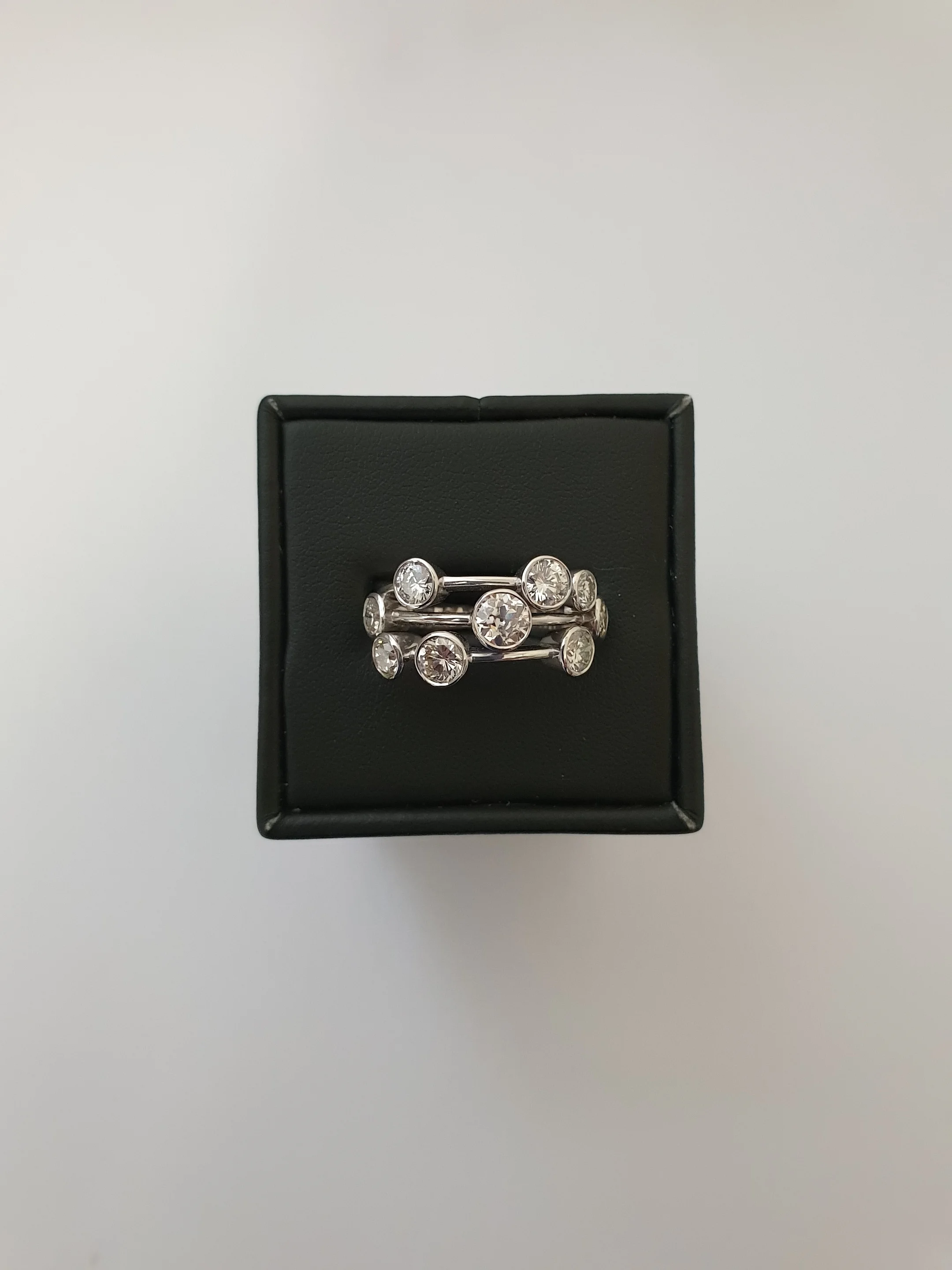 "Boodles" Design Rain Dance Ring in 18ct White Gold Rub-Over Set with 2.54ct Diamonds