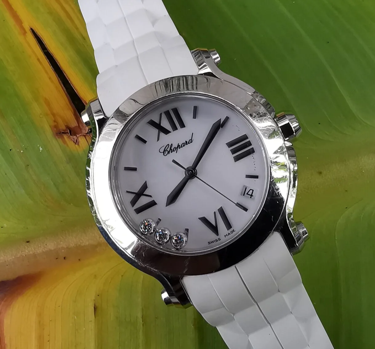 Chopard Happy Sport 36mm Stainless steel Quartz Diamond ladies