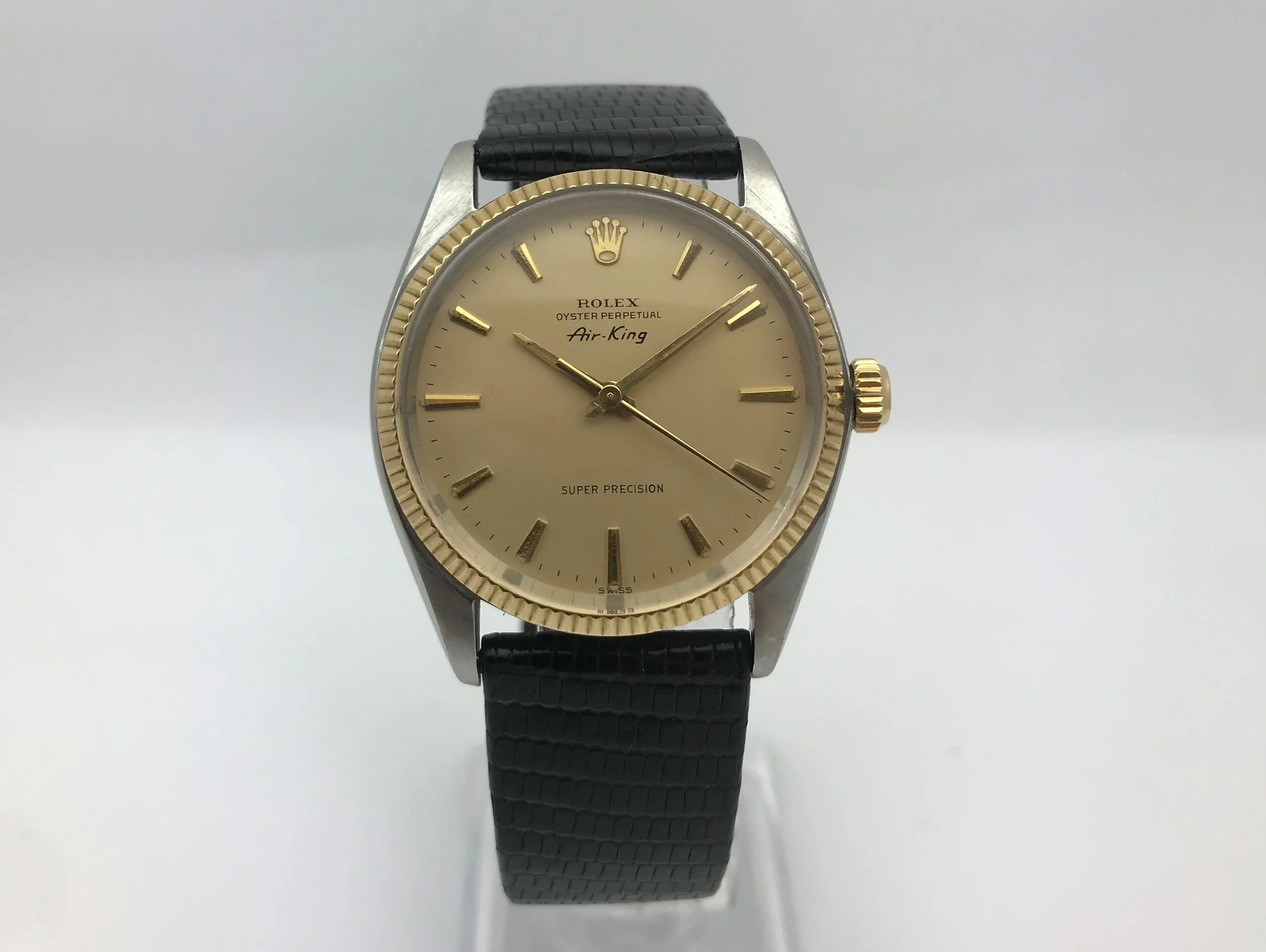 Rolex Oyster Perpetual Air King Stainless steel 1003 18ct bezel  crown 1966 Model just serviced — About Time