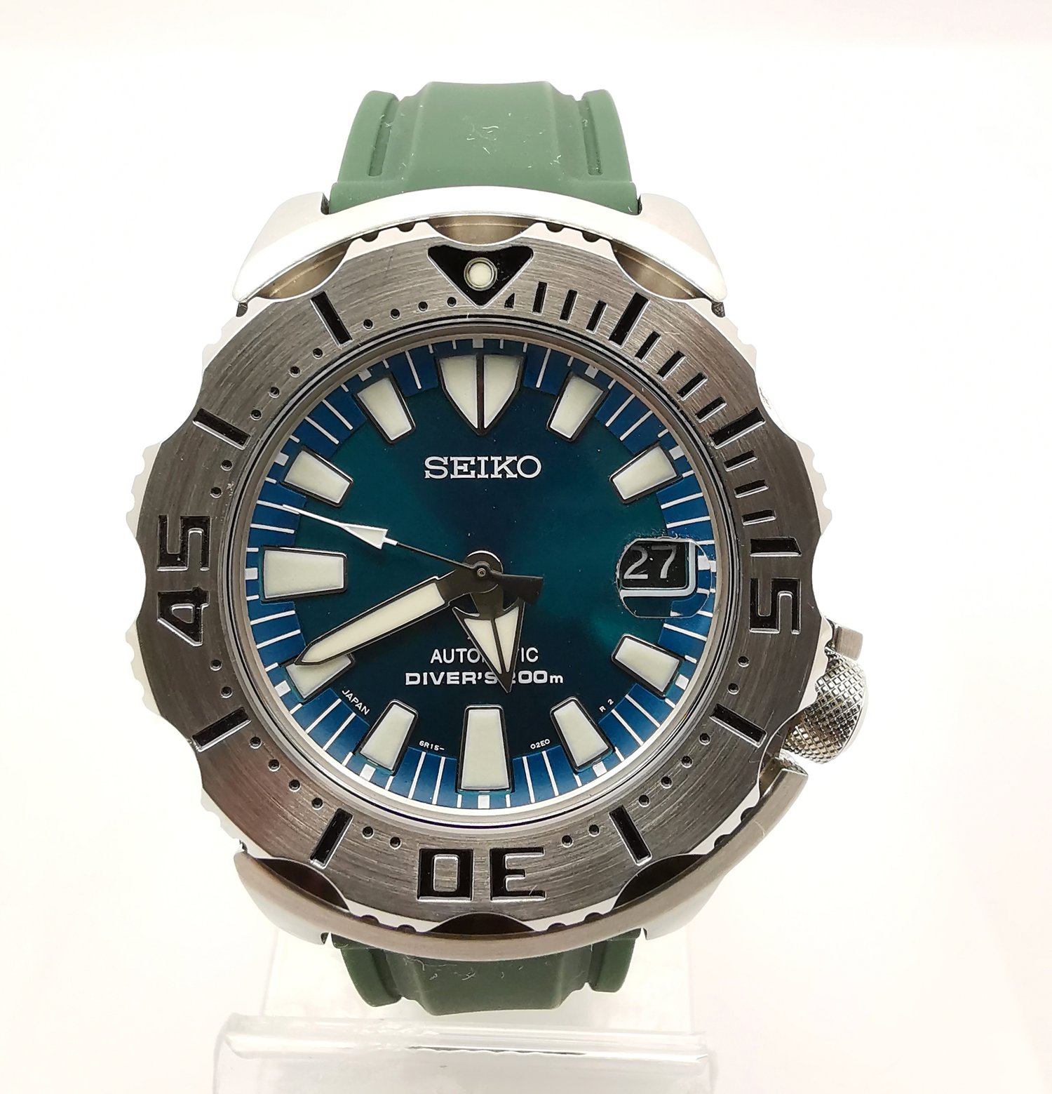 Seiko Limited Edition Jade Green Monster Ref. SZSC005 Automatic Stainless  steel watch on rubber — About Time