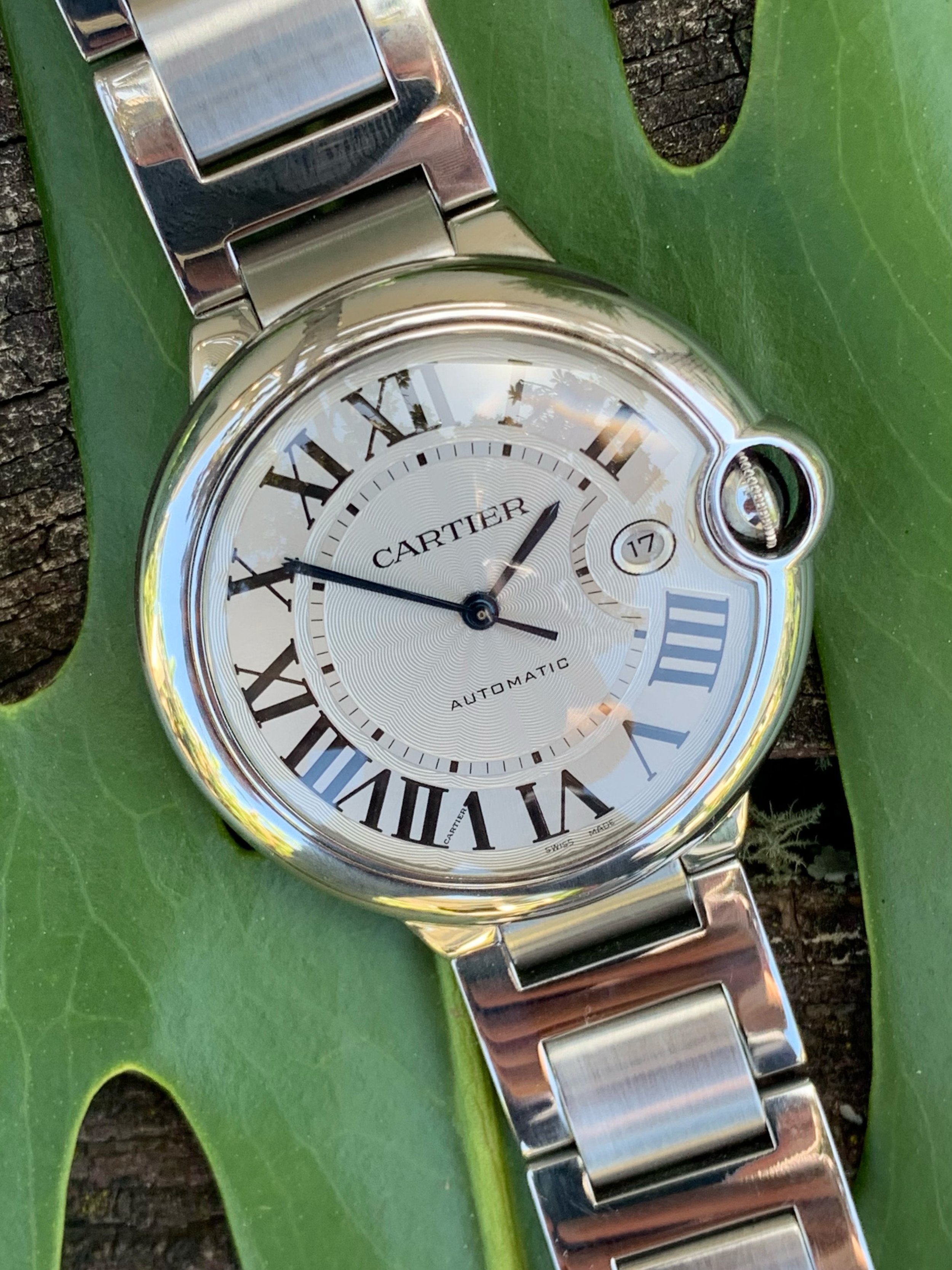 Cartier Ballon Bleu Mens 42mm Automatic Wristwatch In Stainless Steel 