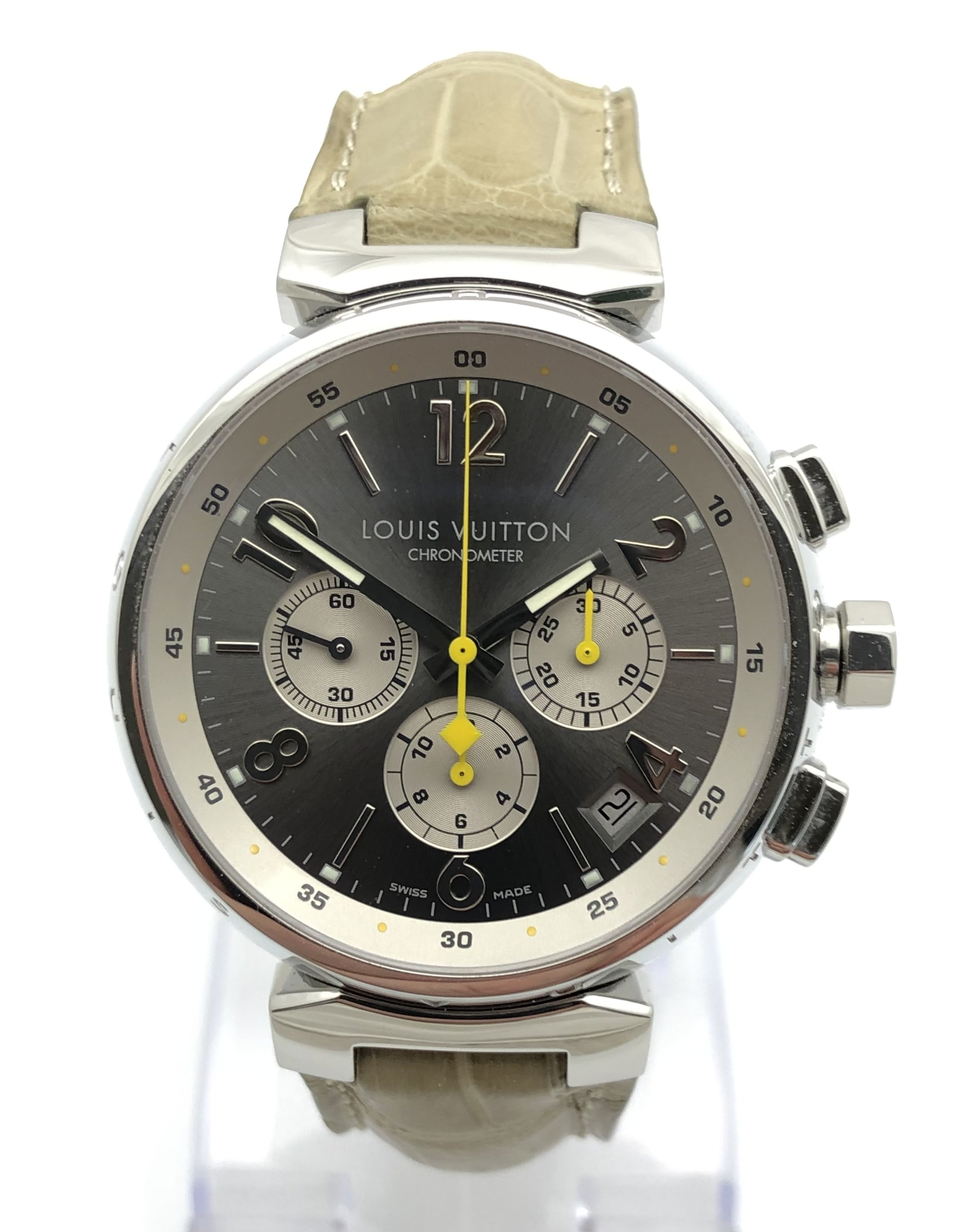 Louis Vuitton Tambour Brown Automatic Chronograph  Reference Q11215  Watch  Seller