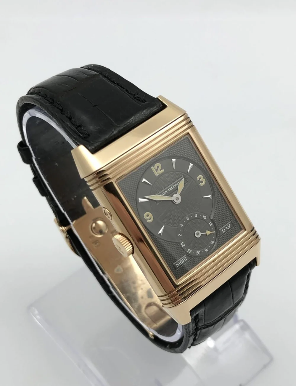 Jaeger LeCoultre DUO DIAL Reverso Day Night Mens 18ct Rose Gold
