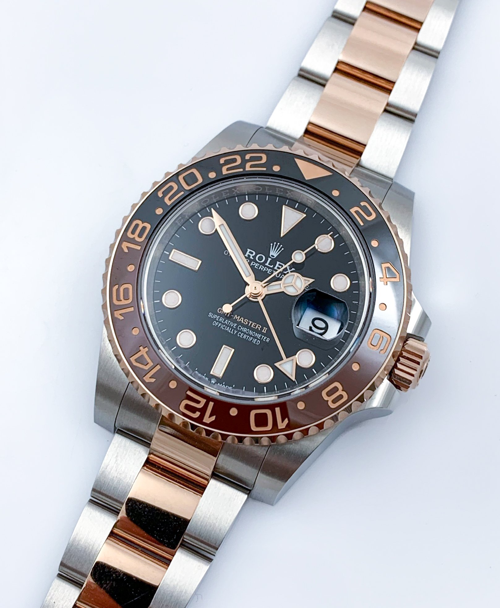 Rolex GMT Master II Root Beer 18ct Rose Gold & Stainless Steel Ref ...