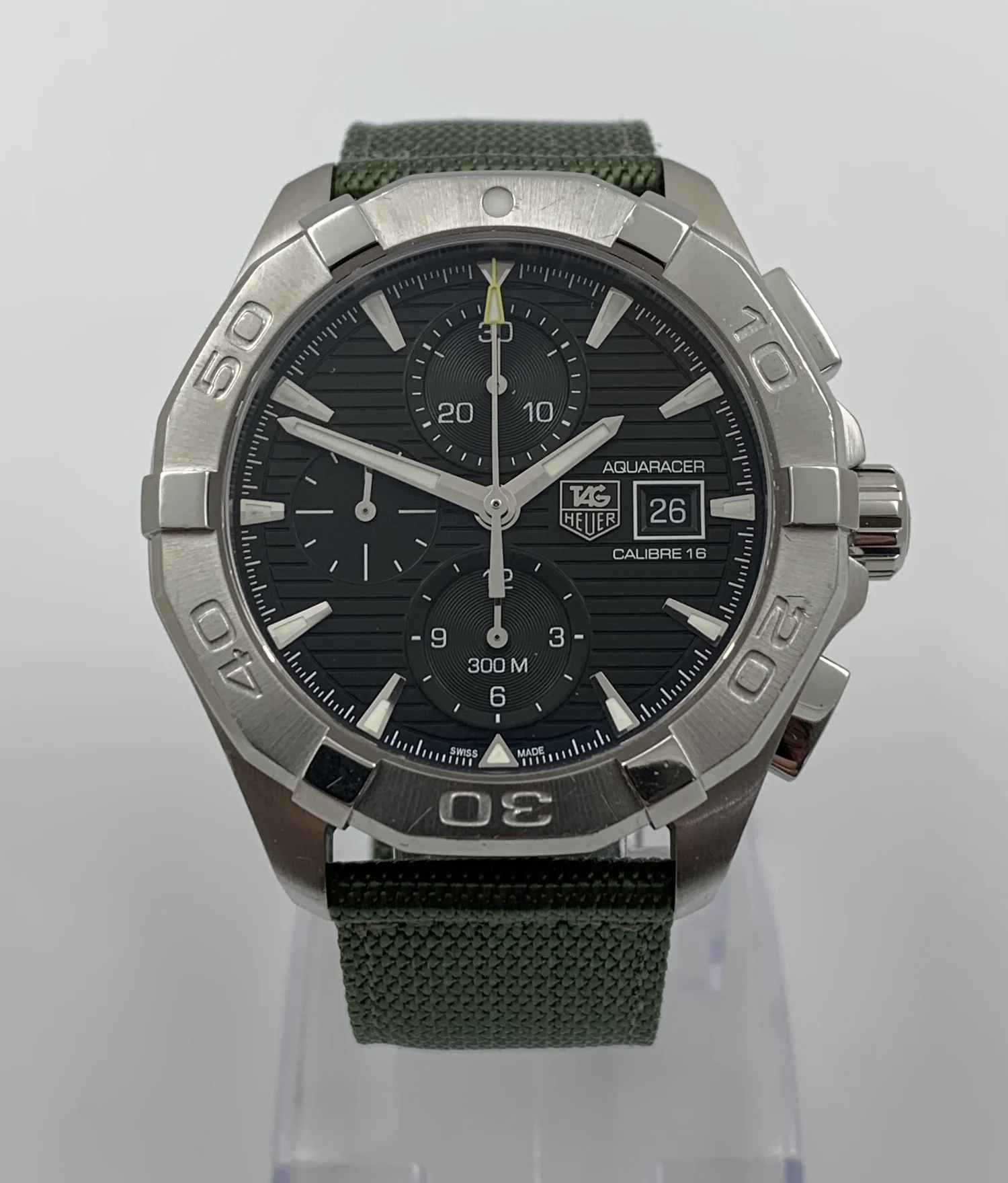 TAG Heuer Aquaracer Calibre 16 Divers 300M CHRONOGRAPH Automatic Stainless  Steel Mens Wristwatch Ref CAY2110 with Box and Papers — About Time